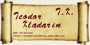 Teodor Kladarin vizit kartica